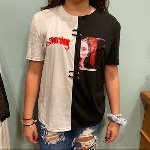 embroider “burning” megan fox tee